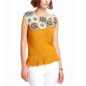 Edie by Anthropologie Floral Knitted Top